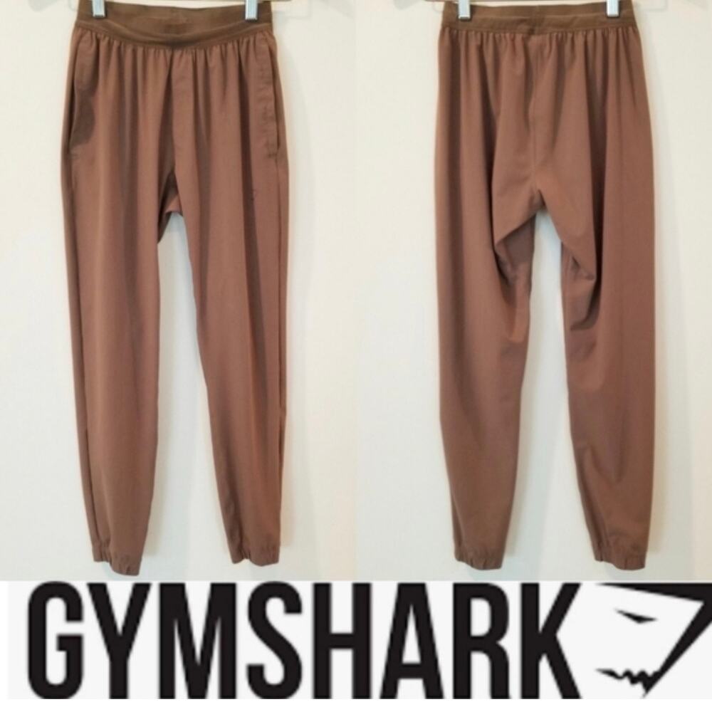 Gymshark Interlock Tech Joggers Taupe Womens S Athleisure Minimalist Gorpcore